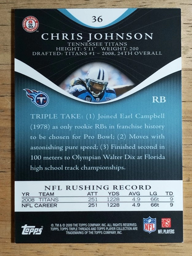 2009 Topps Triple Threads Sapphire #36 Chris Johnson