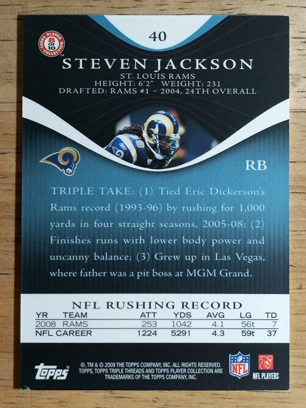 2009 Topps Triple Threads Sapphire #40 Steven Jackson