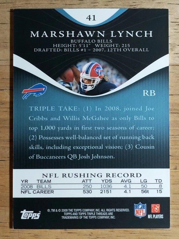 2009 Topps Triple Threads Sapphire #41 Marshawn Lynch