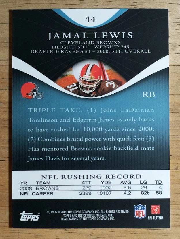 2009 Topps Triple Threads Sapphire #44 Jamal Lewis