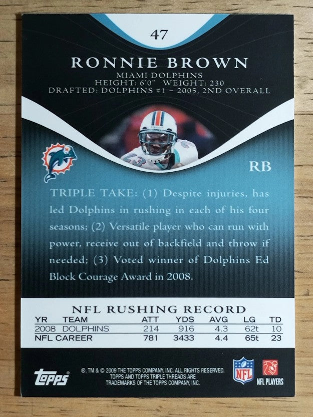 2009 Topps Triple Threads Sapphire #47 Ronnie Brown