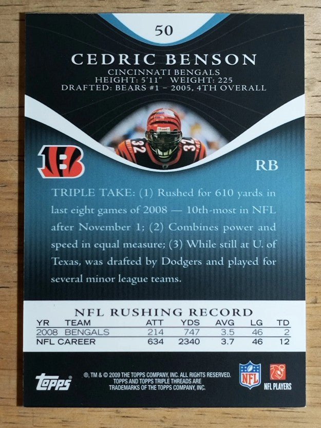 2009 Topps Triple Threads Sapphire #50 Cedric Benson