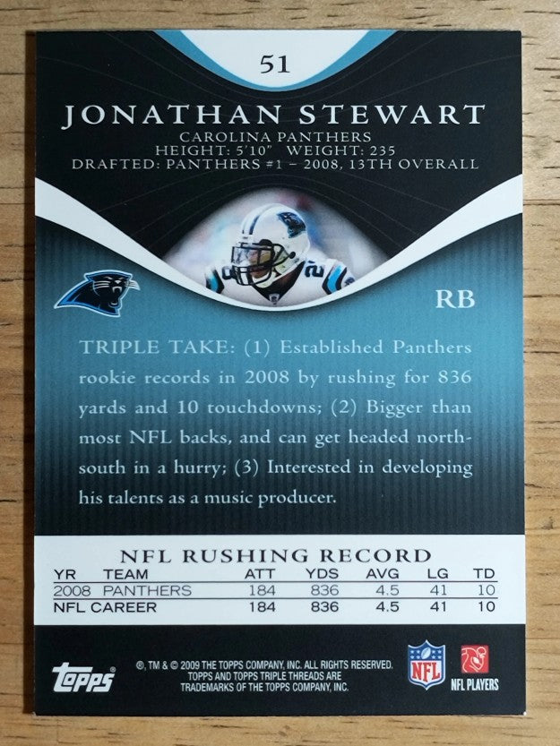 2009 Topps Triple Threads Sapphire #51 Jonathan Stewart