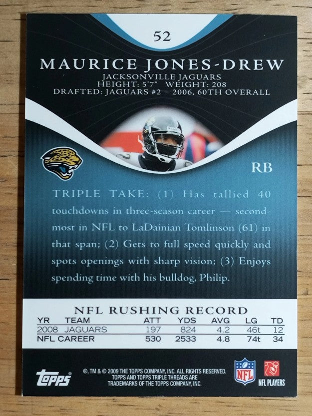 2009 Topps Triple Threads Sapphire #52 Maurice Jones-Drew