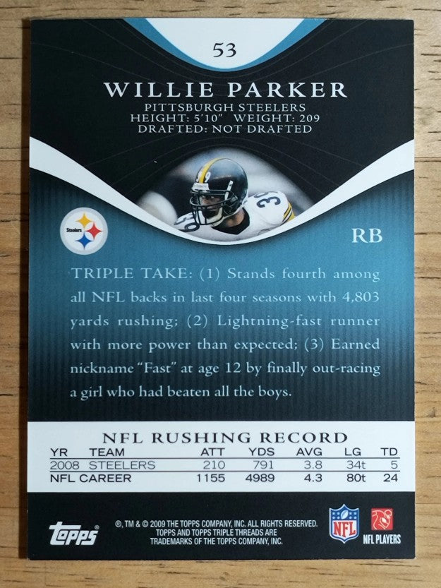 2009 Topps Triple Threads Sapphire #53 Willie Parker