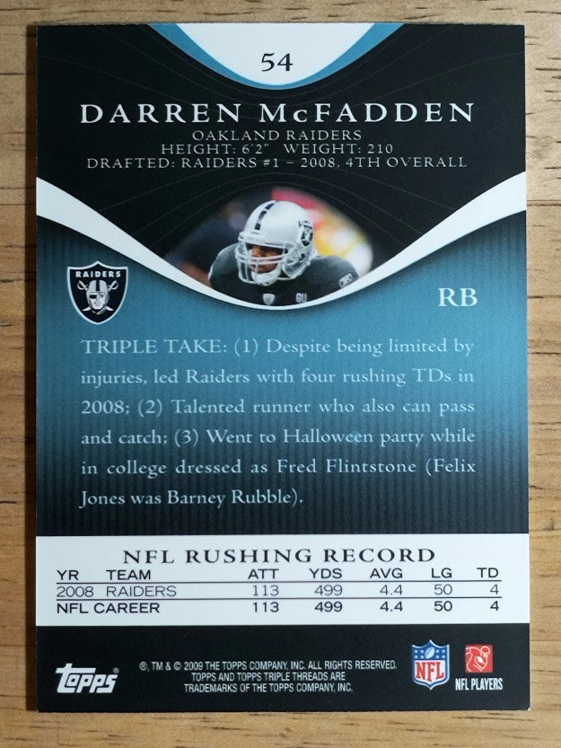 2009 Topps Triple Threads Sapphire #54 Darren McFadden