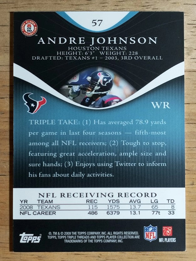 2009 Topps Triple Threads Sapphire #57 Andre Johnson