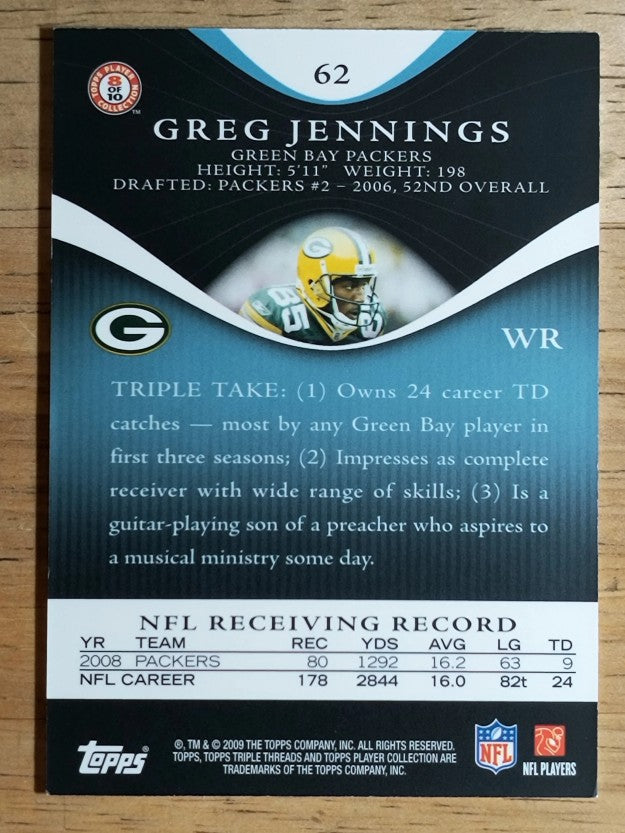 2009 Topps Triple Threads Sapphire #62 Greg Jennings