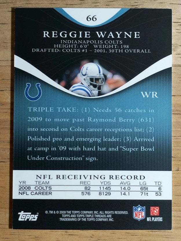 2009 Topps Triple Threads Sapphire #66 Reggie Wayne