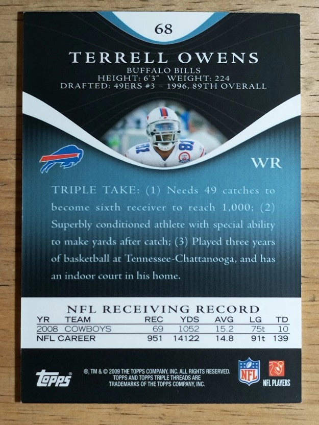 2009 Topps Triple Threads Sapphire #68 Terrell Owens