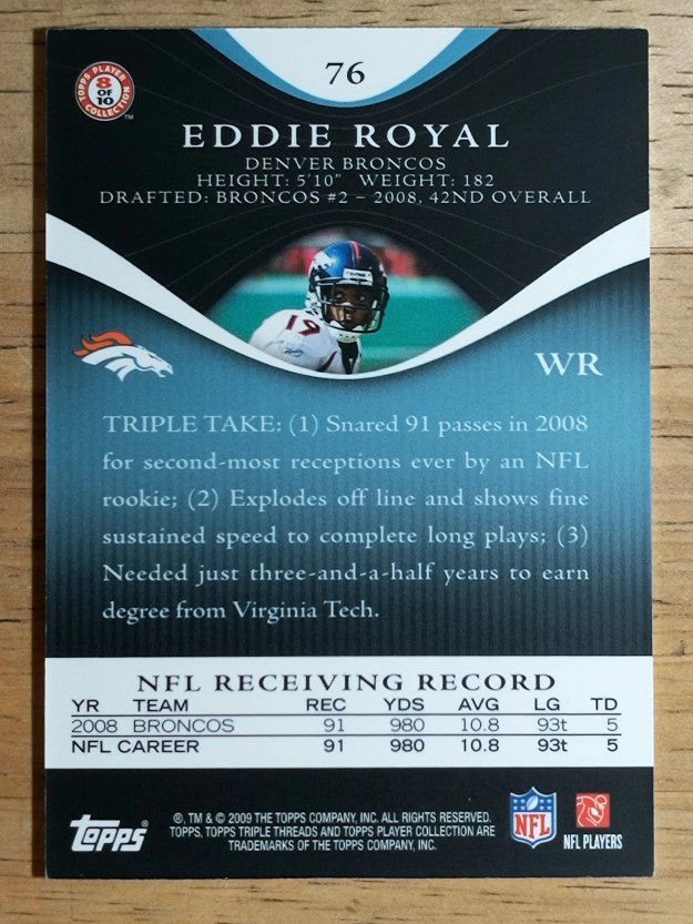 2009 Topps Triple Threads Sapphire #76 Eddie Royal