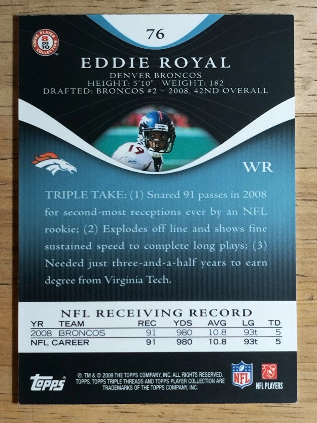 2009 Topps Triple Threads Sapphire #76 Eddie Royal