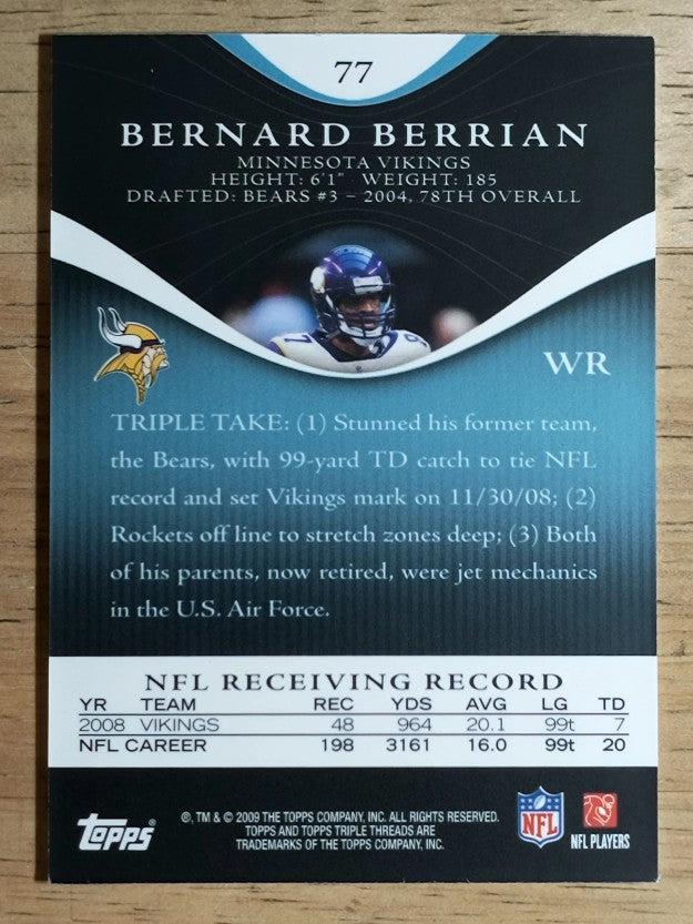2009 Topps Triple Threads Sapphire #77 Bernard Berrian