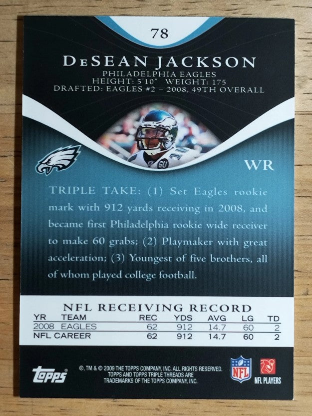 2009 Topps Triple Threads Sapphire #78 DeSean Jackson