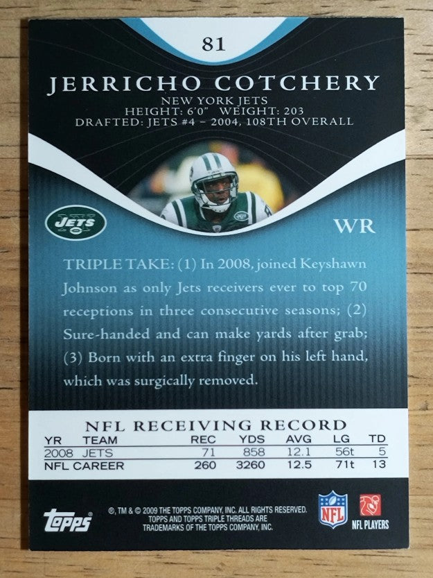 2009 Topps Triple Threads Sapphire #81 Jerricho Cotchery