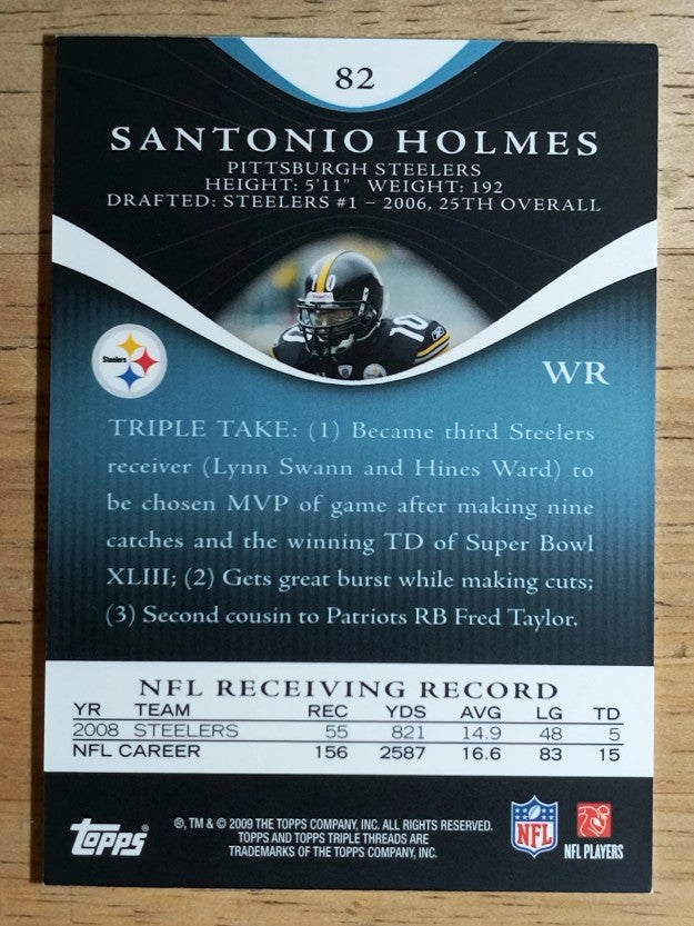 2009 Topps Triple Threads Sapphire #82 Santonio Holmes