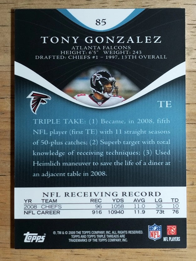 2009 Topps Triple Threads Sapphire #85 Tony Gonzalez