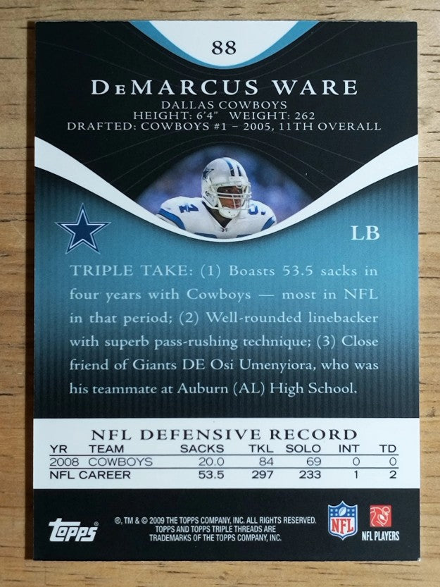 2009 Topps Triple Threads Sapphire #88 DeMarcus Ware