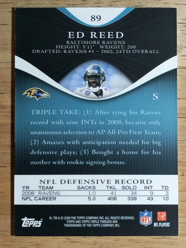 2009 Topps Triple Threads Sapphire #89 Ed Reed