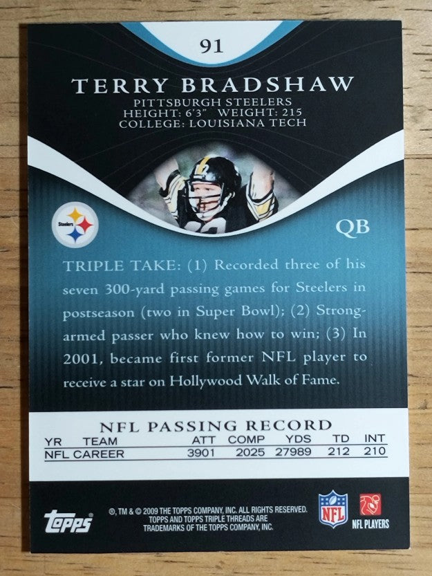 2009 Topps Triple Threads Sapphire #91 Terry Bradshaw