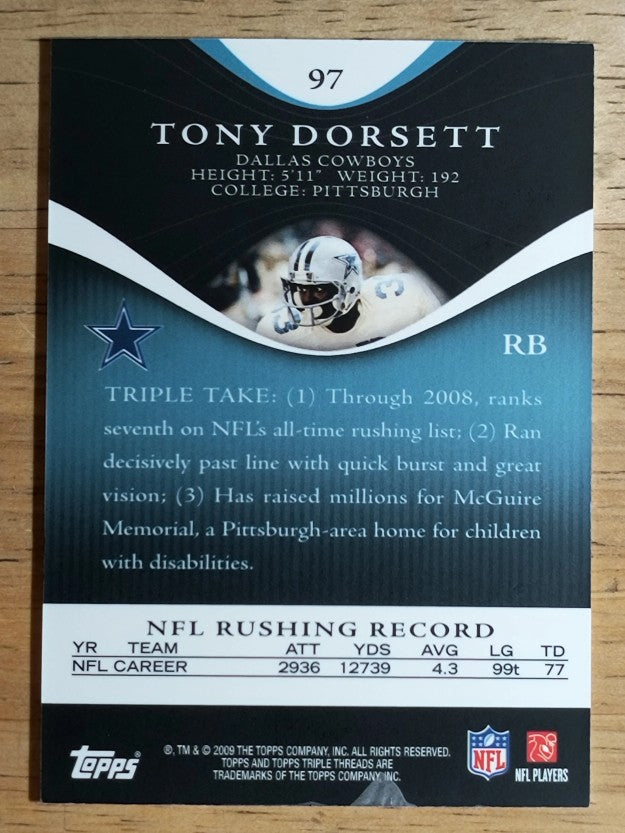 2009 Topps Triple Threads Sapphire #97 Tony Dorsett