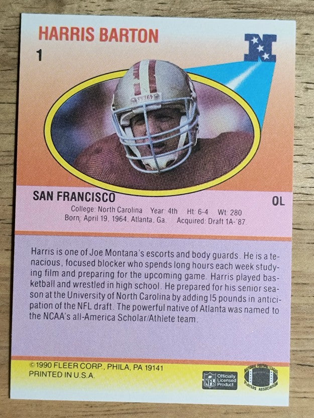 1990 Fleer #1 Harris Barton