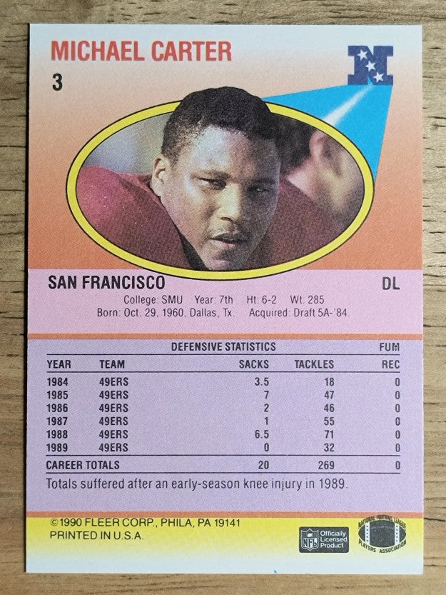 1990 Fleer #3 Michael Carter