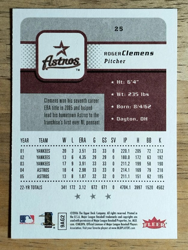 2006 Fleer #25 Roger Clemens