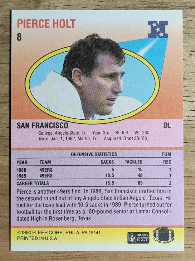 1990 Fleer #8 Pierce Holt RC
