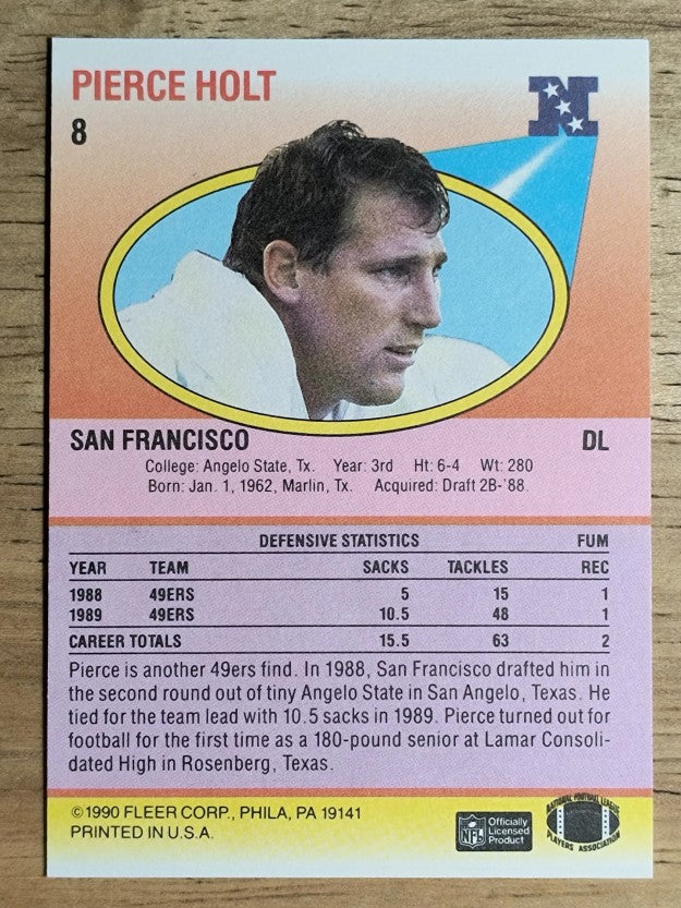 1990 Fleer #8 Pierce Holt RC