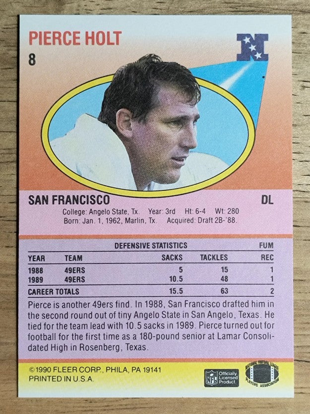 1990 Fleer #8 Pierce Holt RC