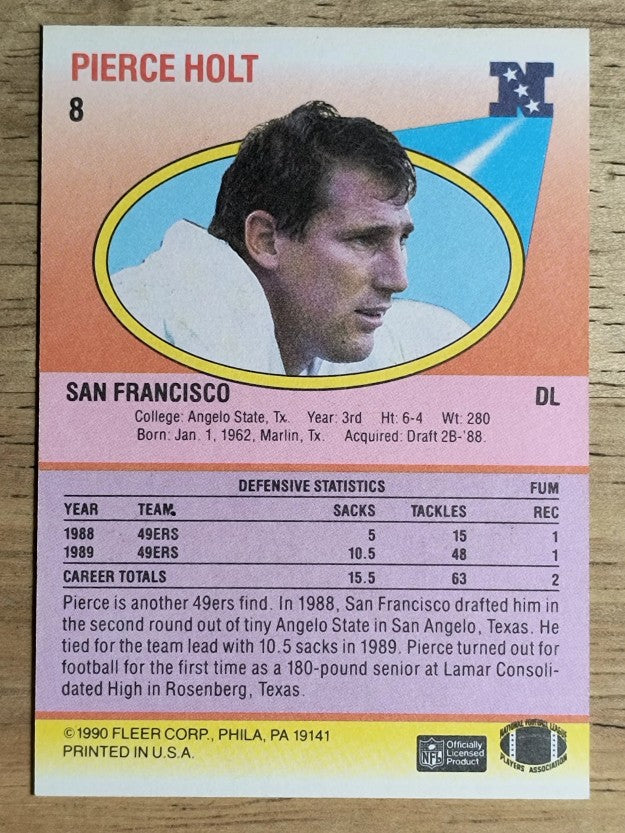 1990 Fleer #8 Pierce Holt RC