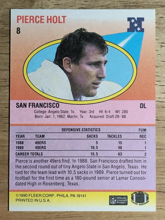 1990 Fleer #8 Pierce Holt RC