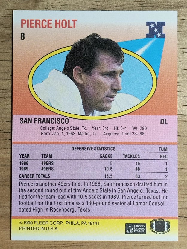 1990 Fleer #8 Pierce Holt RC