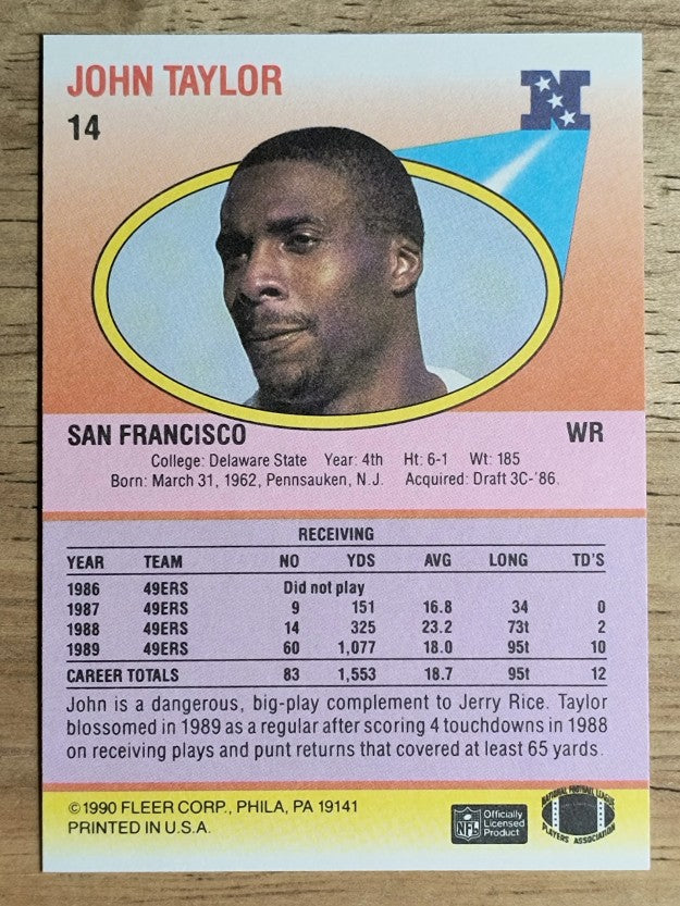 1990 Fleer #14 John Taylor