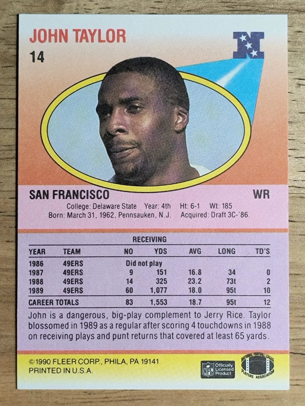 1990 Fleer #14 John Taylor