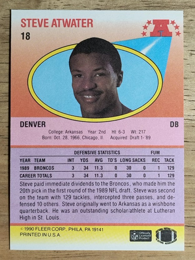 1990 Fleer #18 Steve Atwater