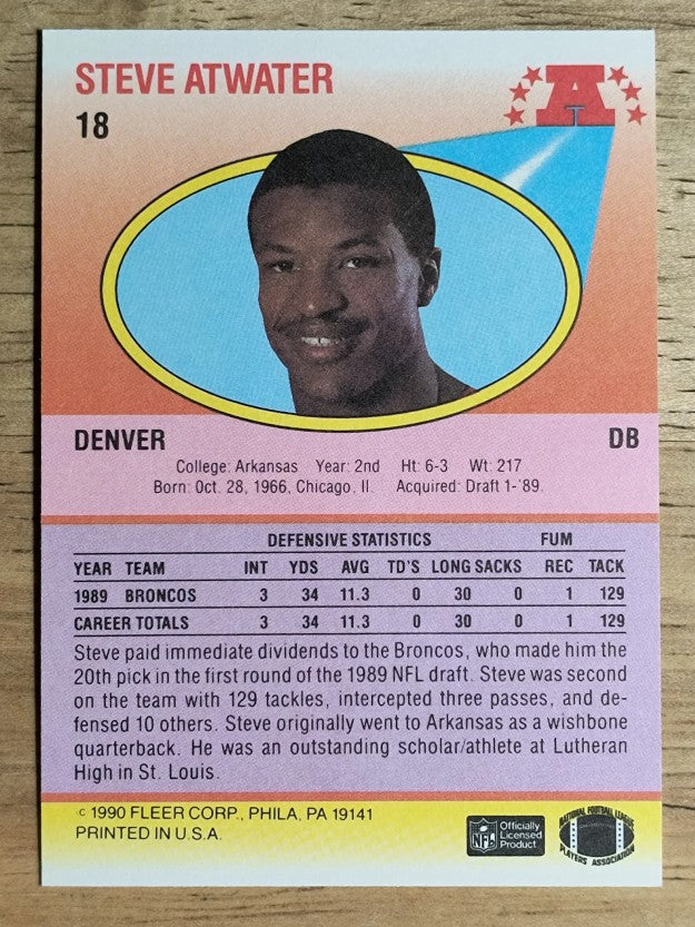 1990 Fleer #18 Steve Atwater