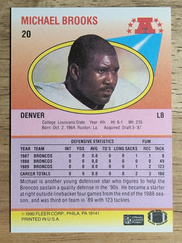 1990 Fleer #20 Michael Brooks RC