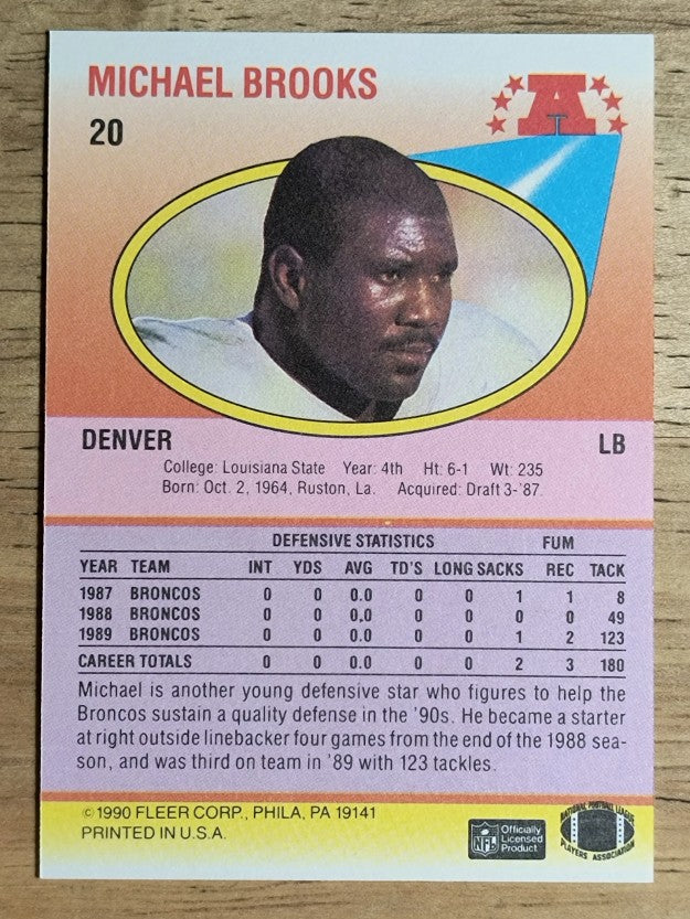 1990 Fleer #20 Michael Brooks RC