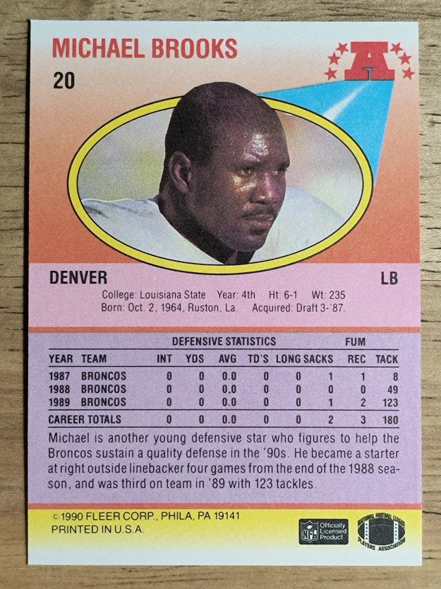 1990 Fleer #20 Michael Brooks RC