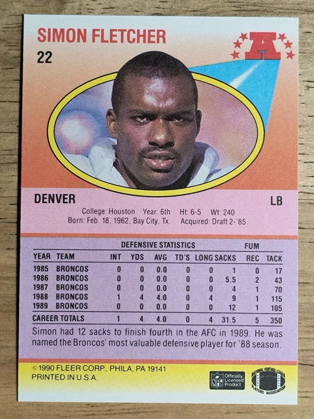 1990 Fleer #22 Simon Fletcher
