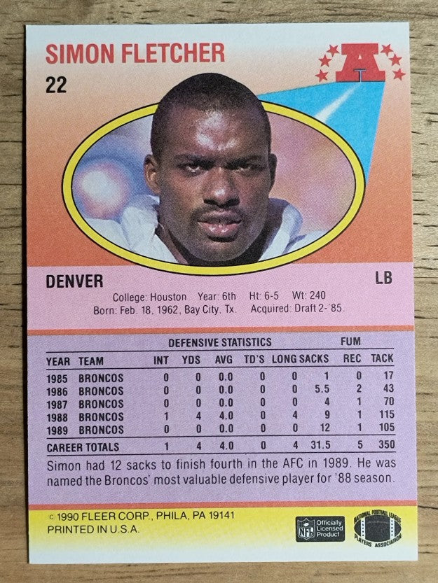 1990 Fleer #22 Simon Fletcher