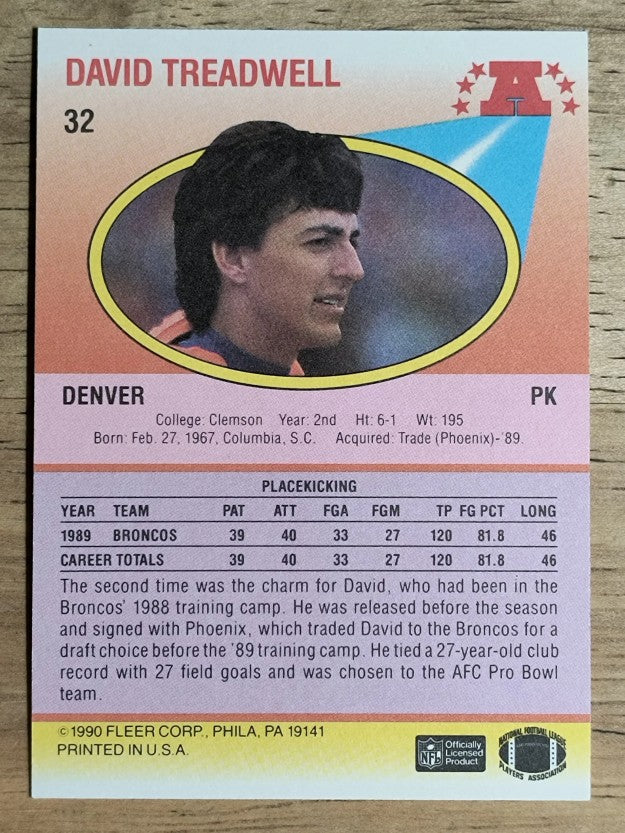 1990 Fleer #32 David Treadwell