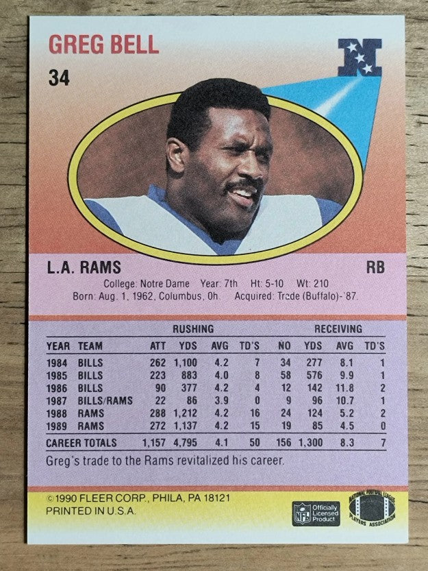 1990 Fleer #34 Greg Bell