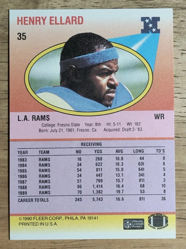 1990 Fleer #35 Henry Ellard