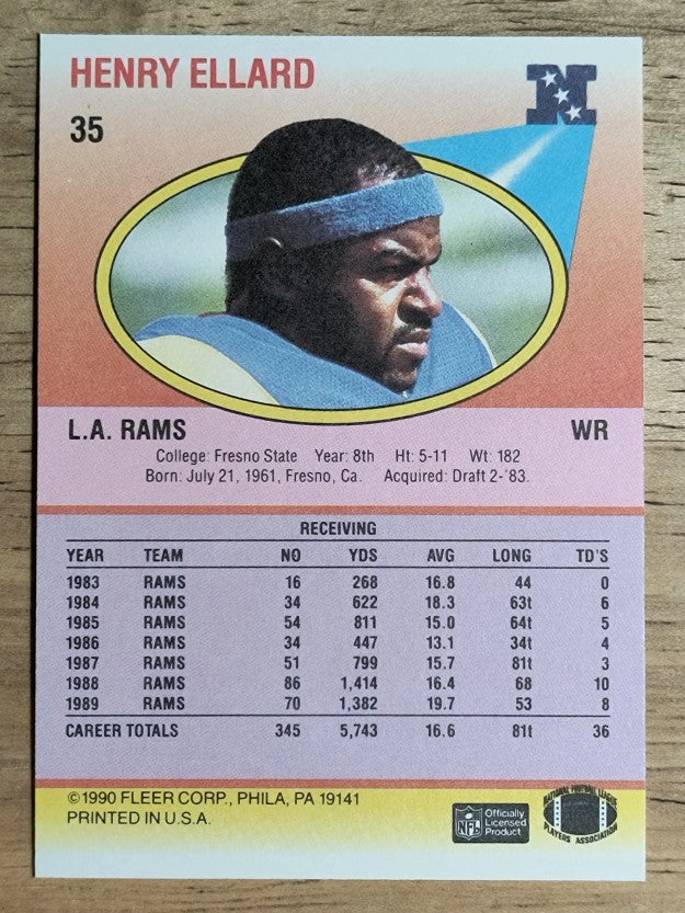 1990 Fleer #35 Henry Ellard