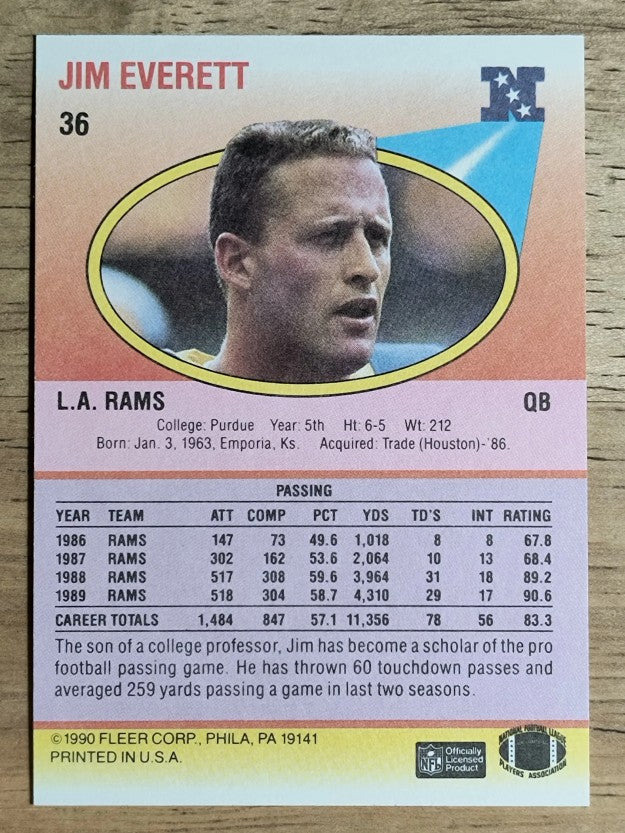 1990 Fleer #36 Jim Everett