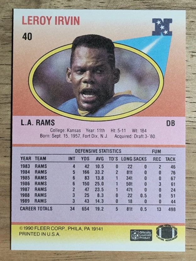 1990 Fleer #40 LeRoy Irvin