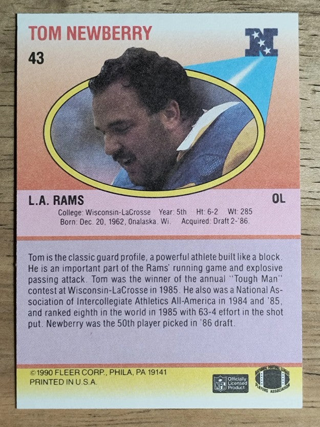 1990 Fleer #43 Tom Newberry